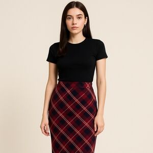 Free People Bonnie Plaid Pencil Skirt – Size 8 – EUC